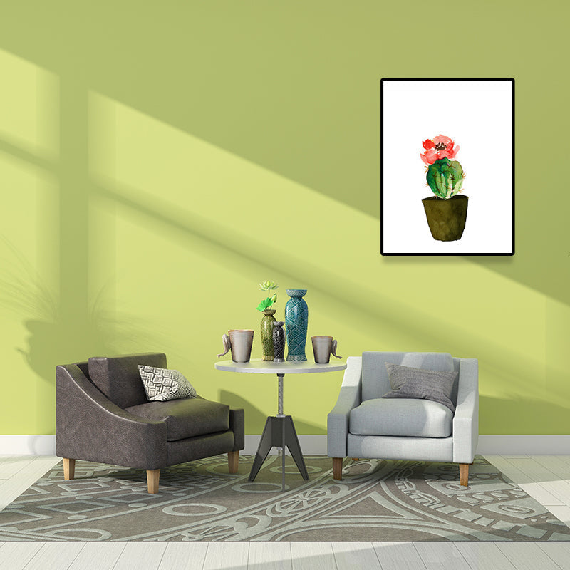 Tropix Succulent Plant Sign Canvas Structured Green Wall Art Print for Living Room