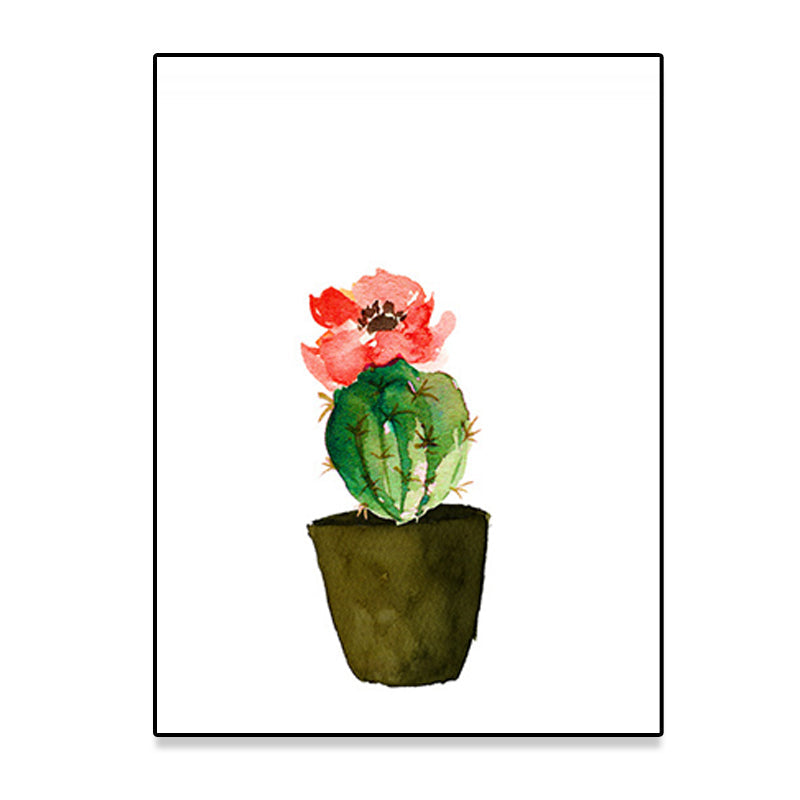 Tropix Succulent Plant Sign Canvas Structured Green Wall Art Print for Living Room