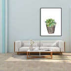 Tropical Wall Art Print Pastel Color Bonsai Painting Canvas for Living Room, Textured