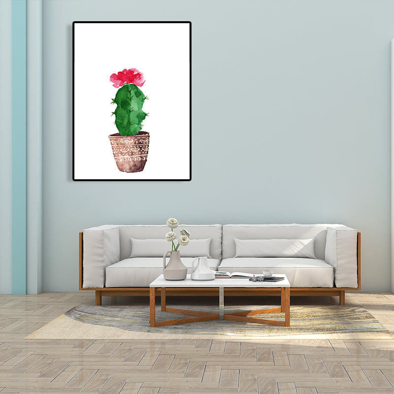 Tropical Wall Art Print Pastel Color Bonsai Painting Canvas for Living Room, Textured