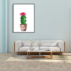 Tropical Wall Art Print Pastel Color Bonsai Painting Canvas for Living Room, Textured