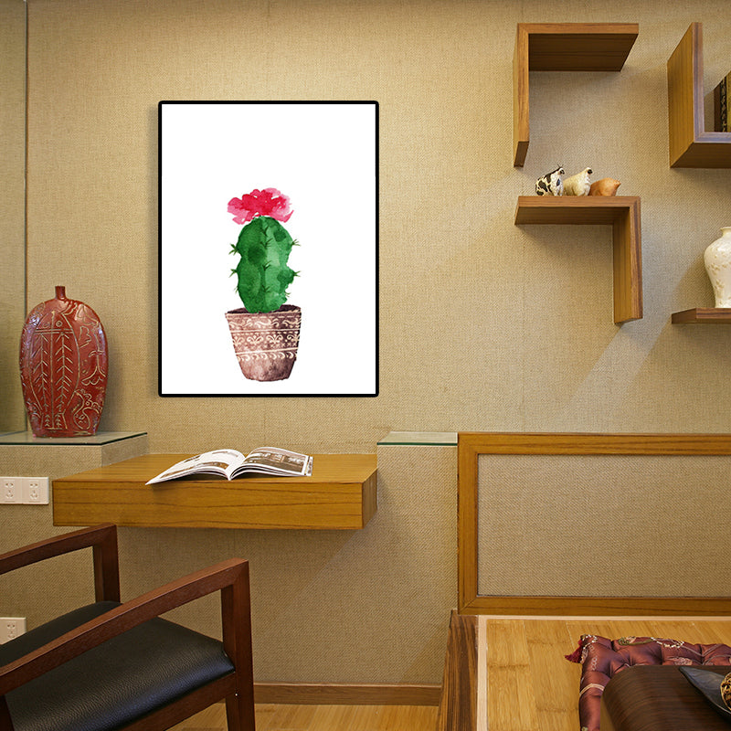 Tropical Wall Art Print Pastel Color Bonsai Painting Canvas for Living Room, Textured