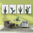 Tropical Plant Cactus Wall Decoration Green Texture Surface Canvas Print for Living Room