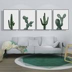 Tropical Plant Cactus Wall Decoration Green Texture Surface Canvas Print for Living Room