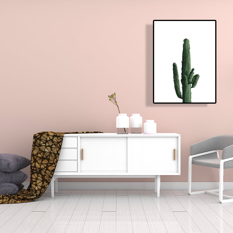 Tropical Plant Cactus Wall Decoration Green Texture Surface Canvas Print for Living Room