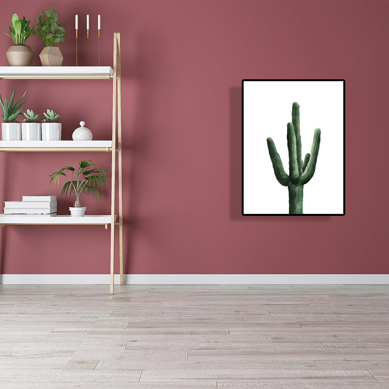 Tropical Plant Cactus Wall Decoration Green Texture Surface Canvas Print for Living Room