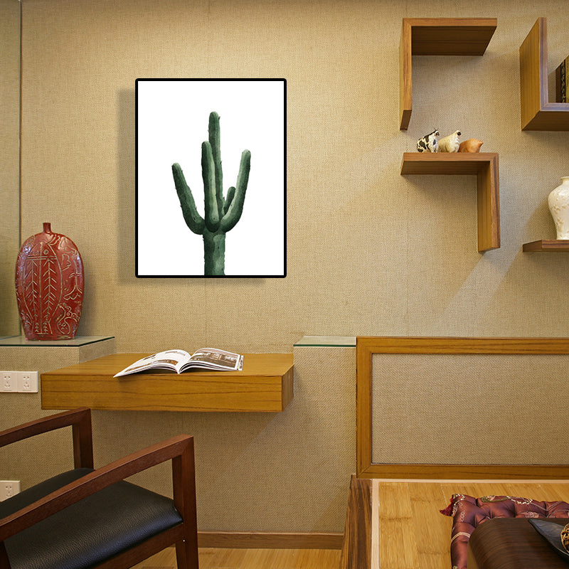 Tropical Plant Cactus Wall Decoration Green Texture Surface Canvas Print for Living Room