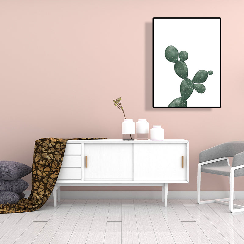 Tropical Plant Cactus Wall Decoration Green Texture Surface Canvas Print for Living Room
