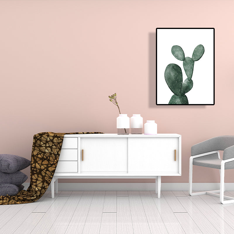 Tropical Plant Cactus Wall Decoration Green Texture Surface Canvas Print for Living Room