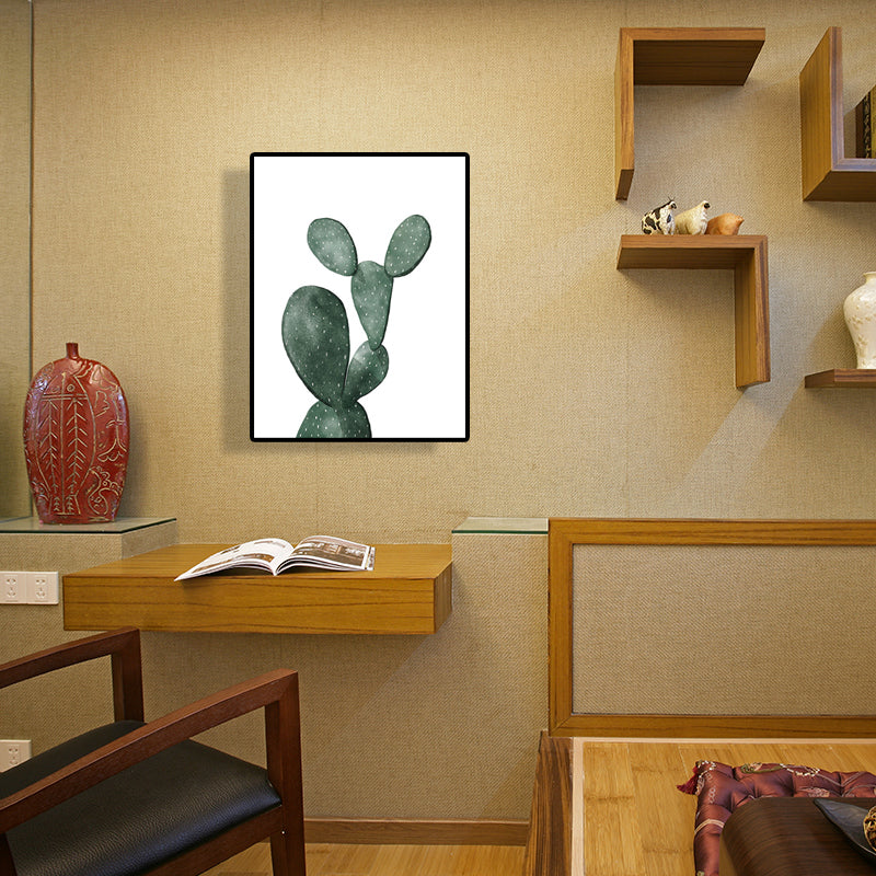 Tropical Plant Cactus Wall Decoration Green Texture Surface Canvas Print for Living Room