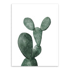Tropical Plant Cactus Wall Decoration Green Texture Surface Canvas Print for Living Room