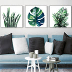 Stylish tropical leaf art print for bedroom Botanical wall decoration in green