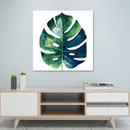 Stylish tropical leaf art print for bedroom Botanical wall decoration in green