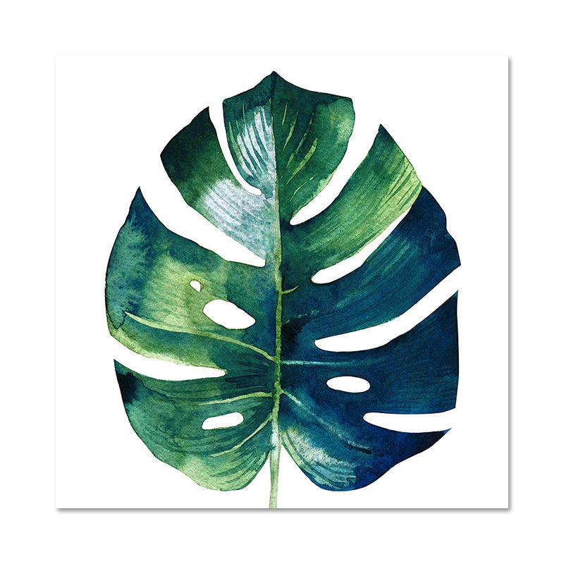 Stylish tropical leaf art print for bedroom Botanical wall decoration in green