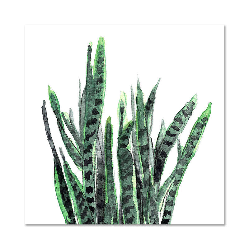 Stylish tropical leaf art print for bedroom Botanical wall decoration in green