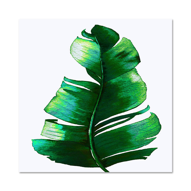 Stylish tropical leaf art print for bedroom Botanical wall decoration in green