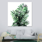 Stylish tropical leaf art print for bedroom Botanical wall decoration in green