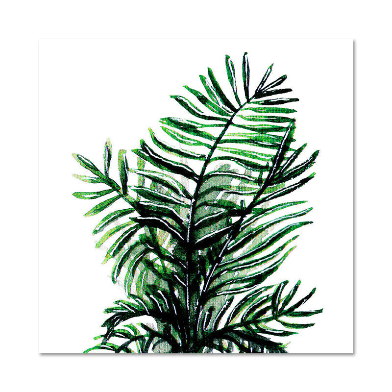 Stylish tropical leaf art print for bedroom Botanical wall decoration in green