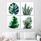 Stylish tropical leaf art print for bedroom Botanical wall decoration in green