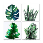 Stylish tropical leaf art print for bedroom Botanical wall decoration in green