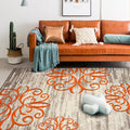 Washed Paisley Pattern Rug Gray Classic Rug Polyester Washable Non-Slip Base Rug for Living Room