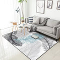 Tropical living room rug in gray botanical print rug polyester non-slip machine washable area rug