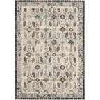 Retro Floral Pattern Rug Gray Multicolor Classical Rug Polyester Washable Non-Slip Back Rug for Living Room