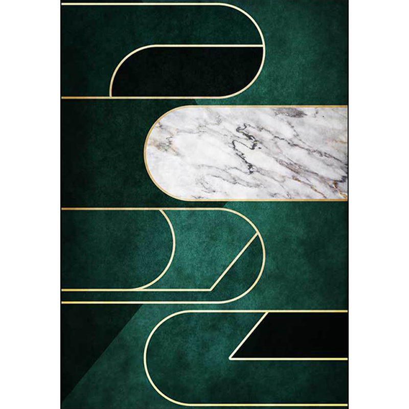 Green Novelty Carpet Polyester Marble Surface Pattern Carpet Washable Non-Slip Underlay Area Rug for the Living Room