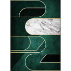 Green Novelty Carpet Polyester Marble Surface Pattern Carpet Washable Non-Slip Underlay Area Rug for the Living Room