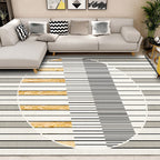Modern rug for the living room in gray geometric circle stripe print rug polyester stain-resistant rug for the area