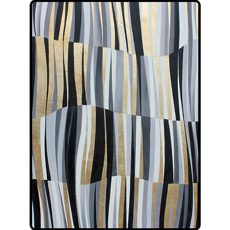 Minimalistic Novelty Rug in Gray Geometric Lines Pattern Rug Polyester Machine Washable Rug for Home Decoration