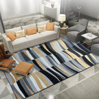 Minimalistic Novelty Rug in Gray Geometric Lines Pattern Rug Polyester Machine Washable Rug for Home Decoration