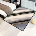 Modern living room rug in gray abstract striped pattern Rug Polyester non-slip backing Rug