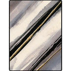 Modern living room rug in gray abstract striped pattern Rug Polyester non-slip backing Rug