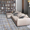 Gray Novelty Rug Polyester Checkered Pattern Rug Washable Non-Slip Back Rug for Living Room
