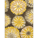 New Flower Print Rug Yellow and Blue Polyester Rug Machine Washable Non-Slip Rug for the Bedroom