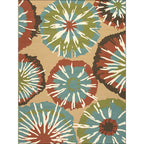 New Flower Print Rug Yellow and Blue Polyester Rug Machine Washable Non-Slip Rug for the Bedroom