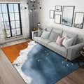 Brown and blue contemporary carpet polyester geography pattern carpet washable non-slip backing carpet for living room