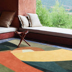 Novelty Living Room Rug Colorful Block Print Rug Polyester Stain Resistant Washable Area Rug