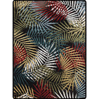 Black Bedroom Carpet Vintage Botanical Leaf Pattern Area Rug Polyester Pet-Friendly Washable Rug