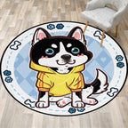 Beautiful children's carpet in pink and yellow animal dog banana balloon pattern carpet polyester washable carpet for the children's room