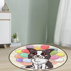 Beautiful children's carpet in pink and yellow animal dog banana balloon pattern carpet polyester washable carpet for the children's room