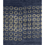 Novelty Living Room Rug in Blue Geometric Circle Print Rug Polyester Non-Slip Back Washable Area Rug