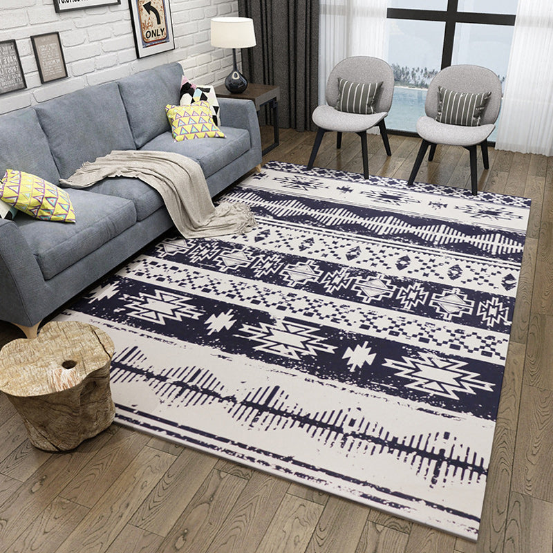 Green and white bedroom carpet southwestern geometric animal pattern rug polyester non-slip rug