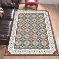 Persian Moroccan Carpet in Brown Geometric Floral Pattern Carpet Polyester Anti-Slip Back Carpet for Home Decoration