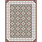 Persian Moroccan Carpet in Brown Geometric Floral Pattern Carpet Polyester Anti-Slip Back Carpet for Home Decoration