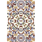 Black and White Vintage Carpet Polyester Butterfly Pattern Carpet Washable Non-Slip Back Carpet for Living Room