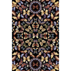 Black and White Vintage Carpet Polyester Butterfly Pattern Carpet Washable Non-Slip Back Carpet for Living Room