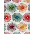 White multicolor contemporary rug polyester radial pattern rug washable non-slip backing rug for the living room