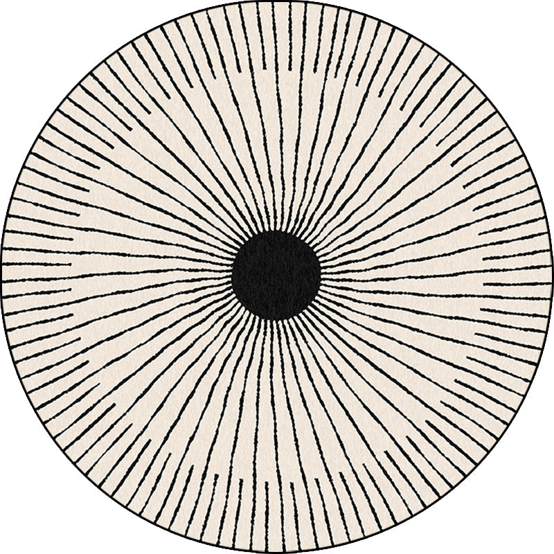 Unique Radial Pattern Rug Apricot Modern Rug Polyester Washable Non-Slip Back Rug for Bedroom
